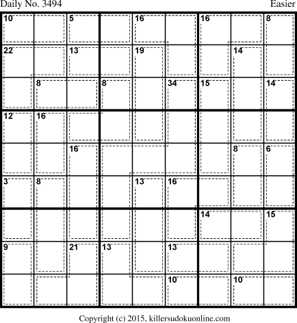 Killer Sudoku for 7/13/2015