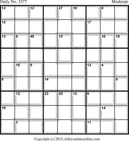 Killer Sudoku for 3/18/2015