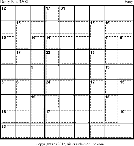 Killer Sudoku for 7/21/2015