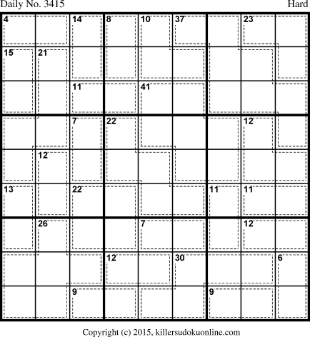 Killer Sudoku for 4/25/2015