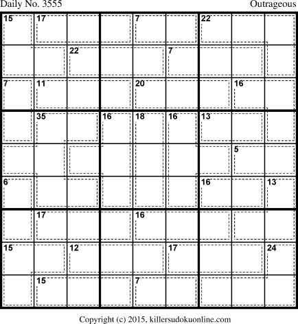 Killer Sudoku for 9/12/2015
