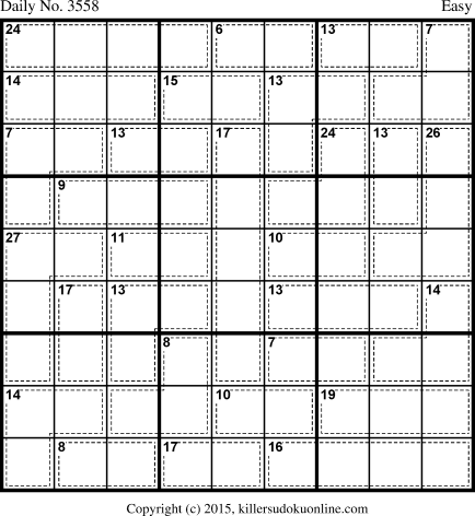 Killer Sudoku for 9/15/2015
