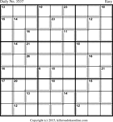 Killer Sudoku for 8/25/2015