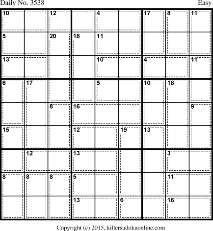Killer Sudoku for 8/26/2015