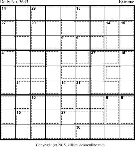 Killer Sudoku for 11/29/2015