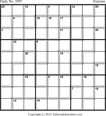 Killer Sudoku for 10/24/2015