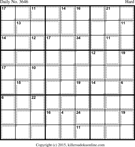 Killer Sudoku for 12/12/2015