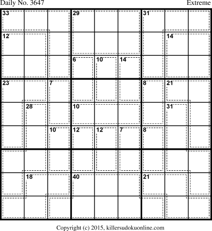 Killer Sudoku for 12/13/2015