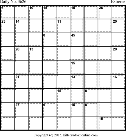 Killer Sudoku for 11/22/2015