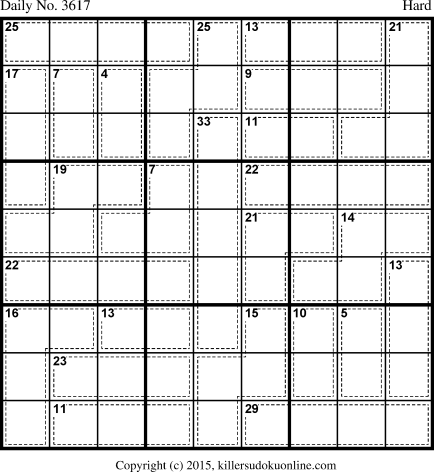 Killer Sudoku for 11/13/2015