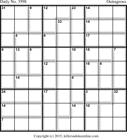 Killer Sudoku for 10/25/2015