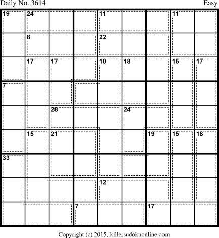 Killer Sudoku for 11/10/2015