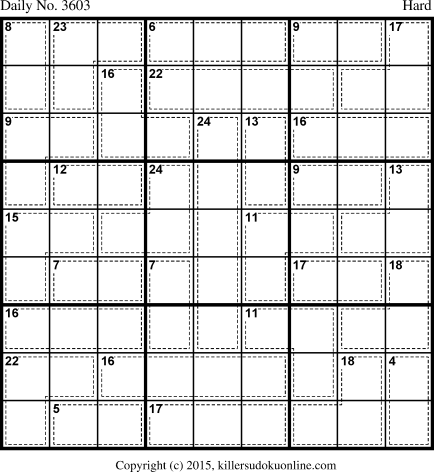 Killer Sudoku for 10/30/2015