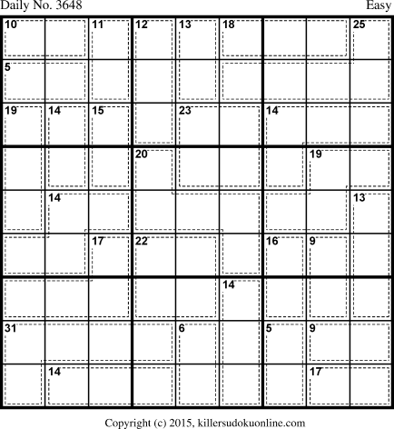 Killer Sudoku for 12/14/2015