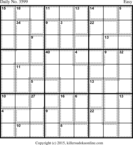 Killer Sudoku for 10/26/2015
