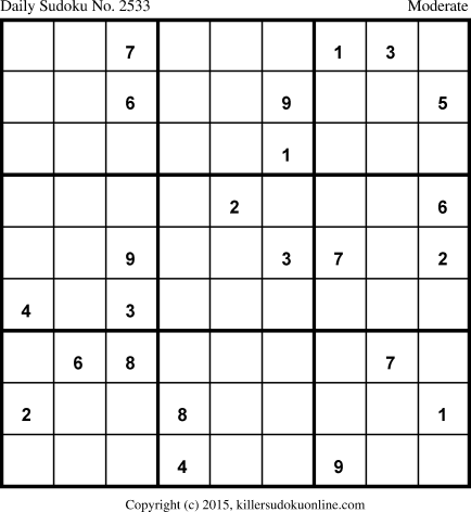 Killer Sudoku for 2/8/2015