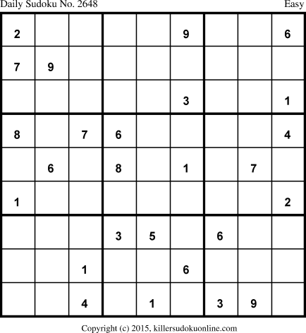 Killer Sudoku for 6/3/2015