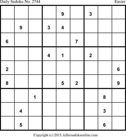 Killer Sudoku for 9/7/2015