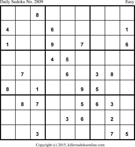 Killer Sudoku for 11/11/2015