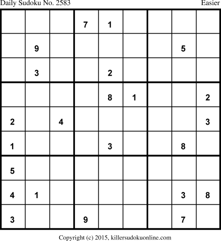 Killer Sudoku for 3/30/2015