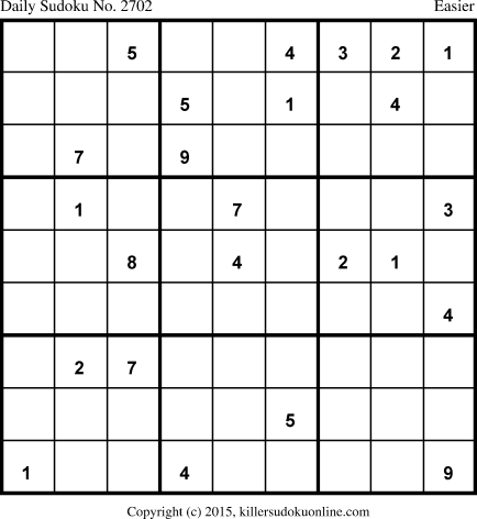 Killer Sudoku for 7/27/2015