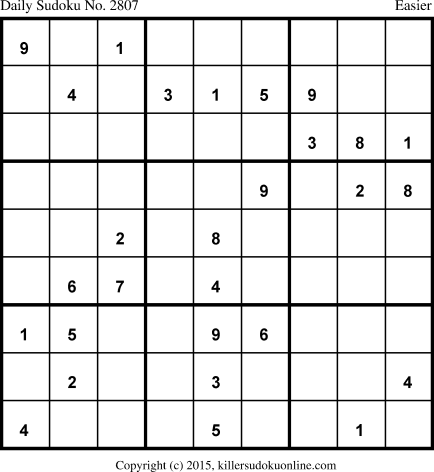Killer Sudoku for 11/9/2015