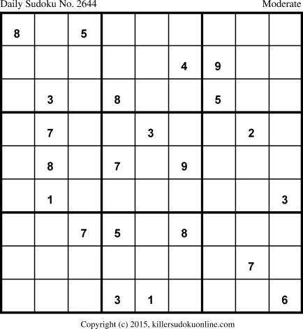 Killer Sudoku for 5/30/2015