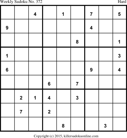 Killer Sudoku for 4/20/2015
