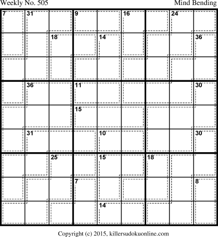 Killer Sudoku for 9/7/2015