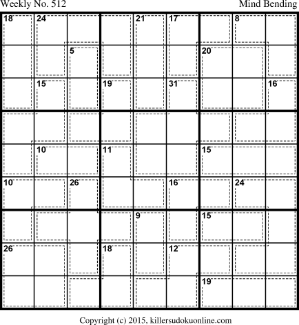 Killer Sudoku for 10/26/2015