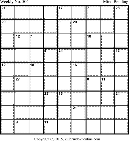 Killer Sudoku for 8/31/2015