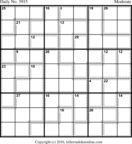 Killer Sudoku for 9/6/2016