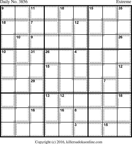 Killer Sudoku for 7/9/2016
