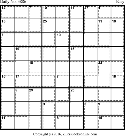 Killer Sudoku for 8/8/2016
