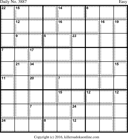 Killer Sudoku for 8/9/2016