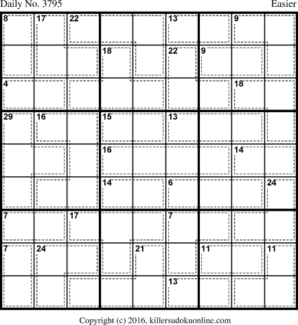 Killer Sudoku for 5/9/2016
