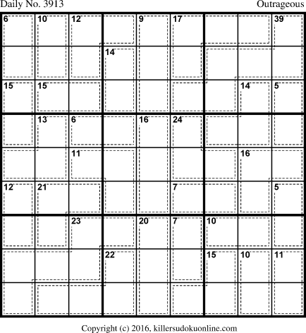 Killer Sudoku for 9/4/2016