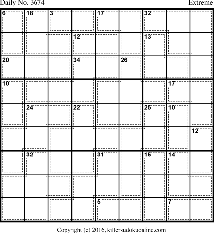 Killer Sudoku for 1/9/2016