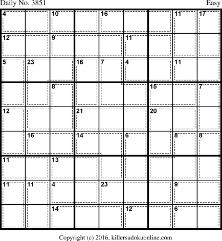 Killer Sudoku for 7/4/2016