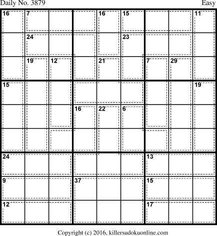 Killer Sudoku for 8/1/2016