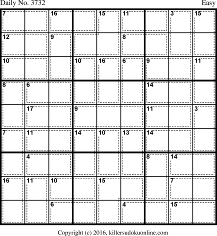 Killer Sudoku for 3/7/2016