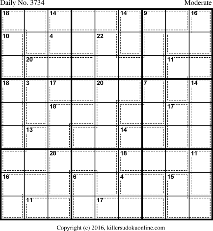 Killer Sudoku for 3/9/2016