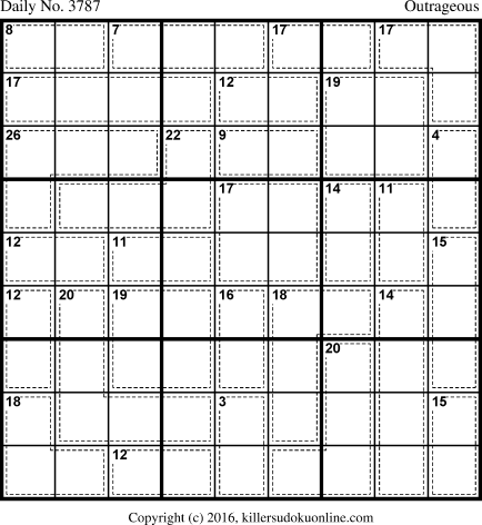 Killer Sudoku for 5/1/2016