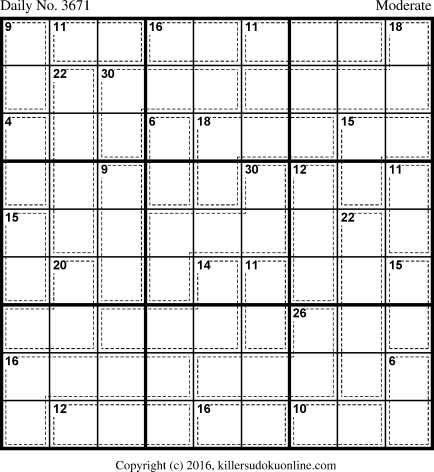 Killer Sudoku for 1/6/2016