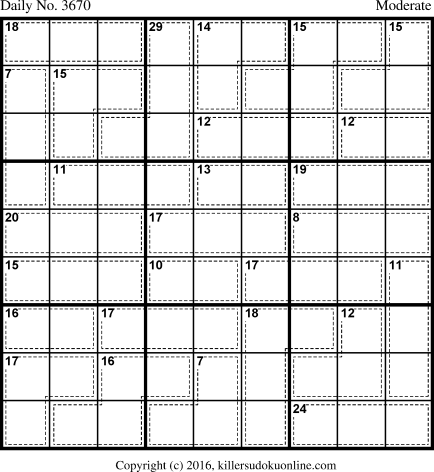 Killer Sudoku for 1/5/2016