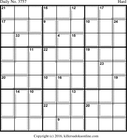 Killer Sudoku for 4/1/2016