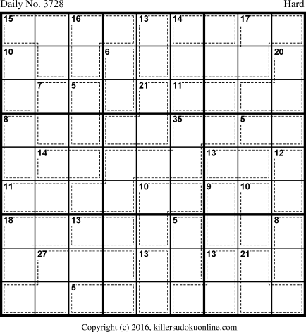 Killer Sudoku for 3/3/2016