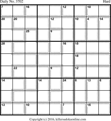 Killer Sudoku for 2/6/2016