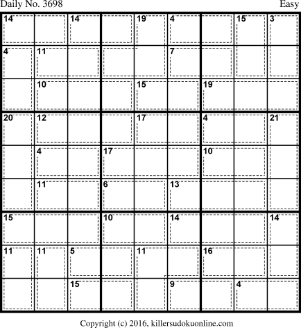 Killer Sudoku for 2/2/2016