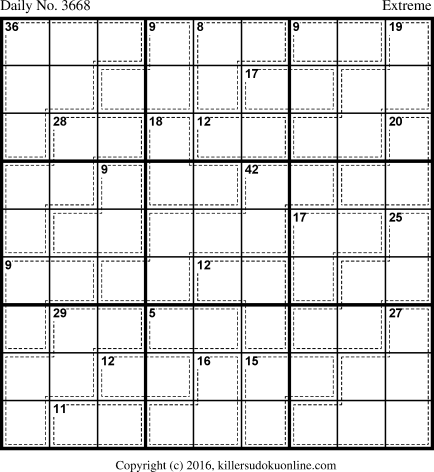 Killer Sudoku for 1/3/2016